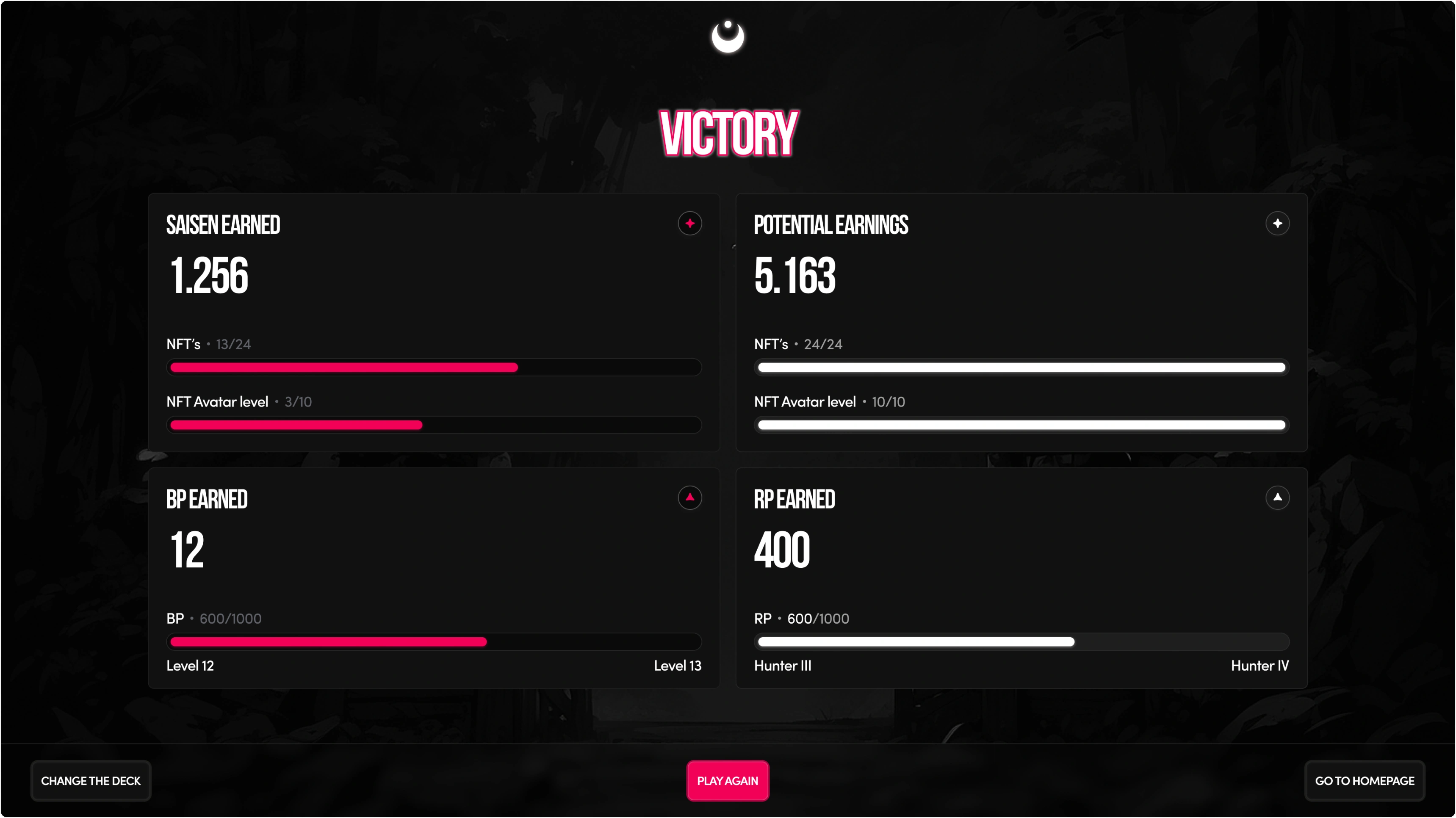 Victory screen