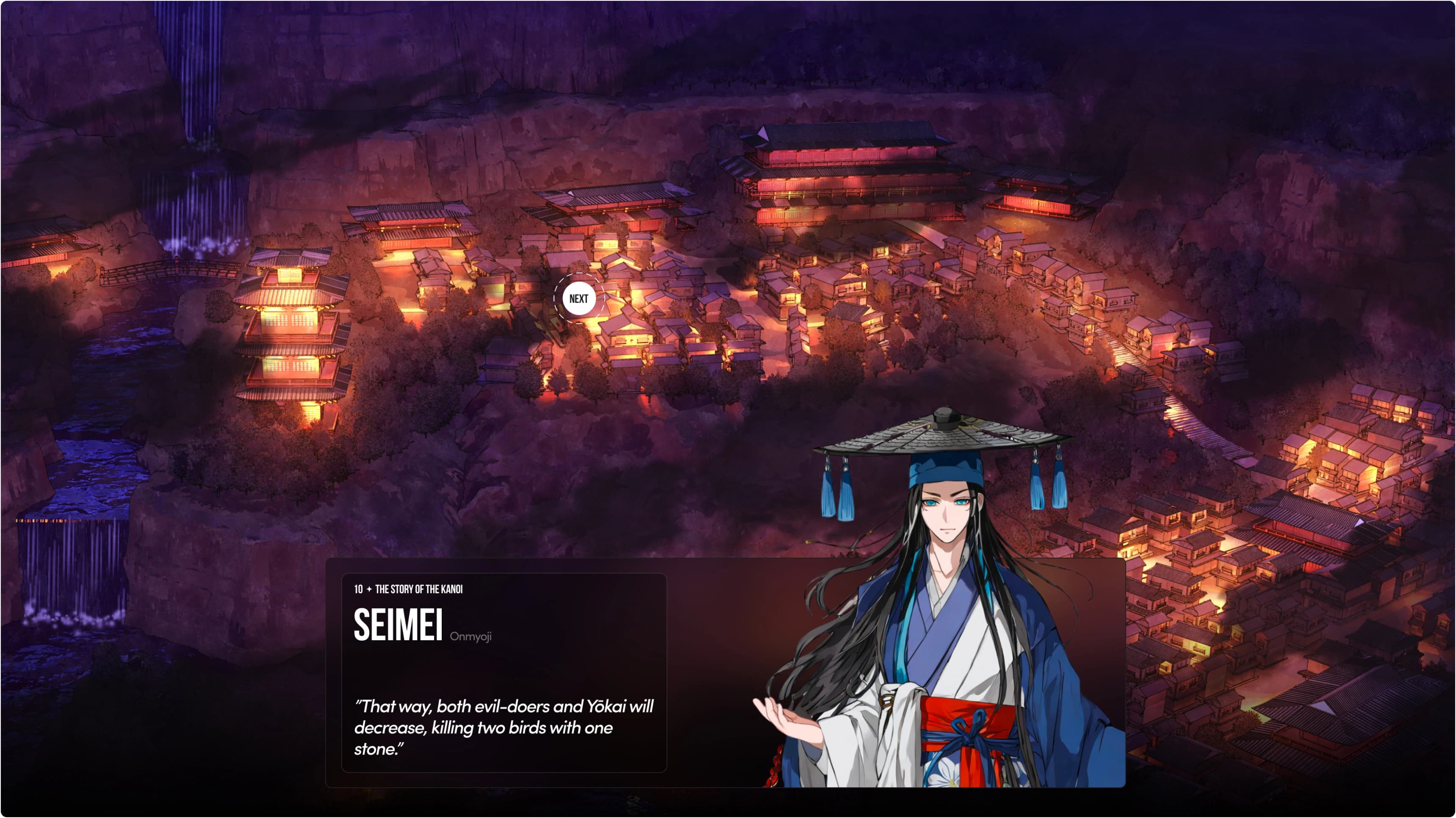 Kanoi story dialogue screen