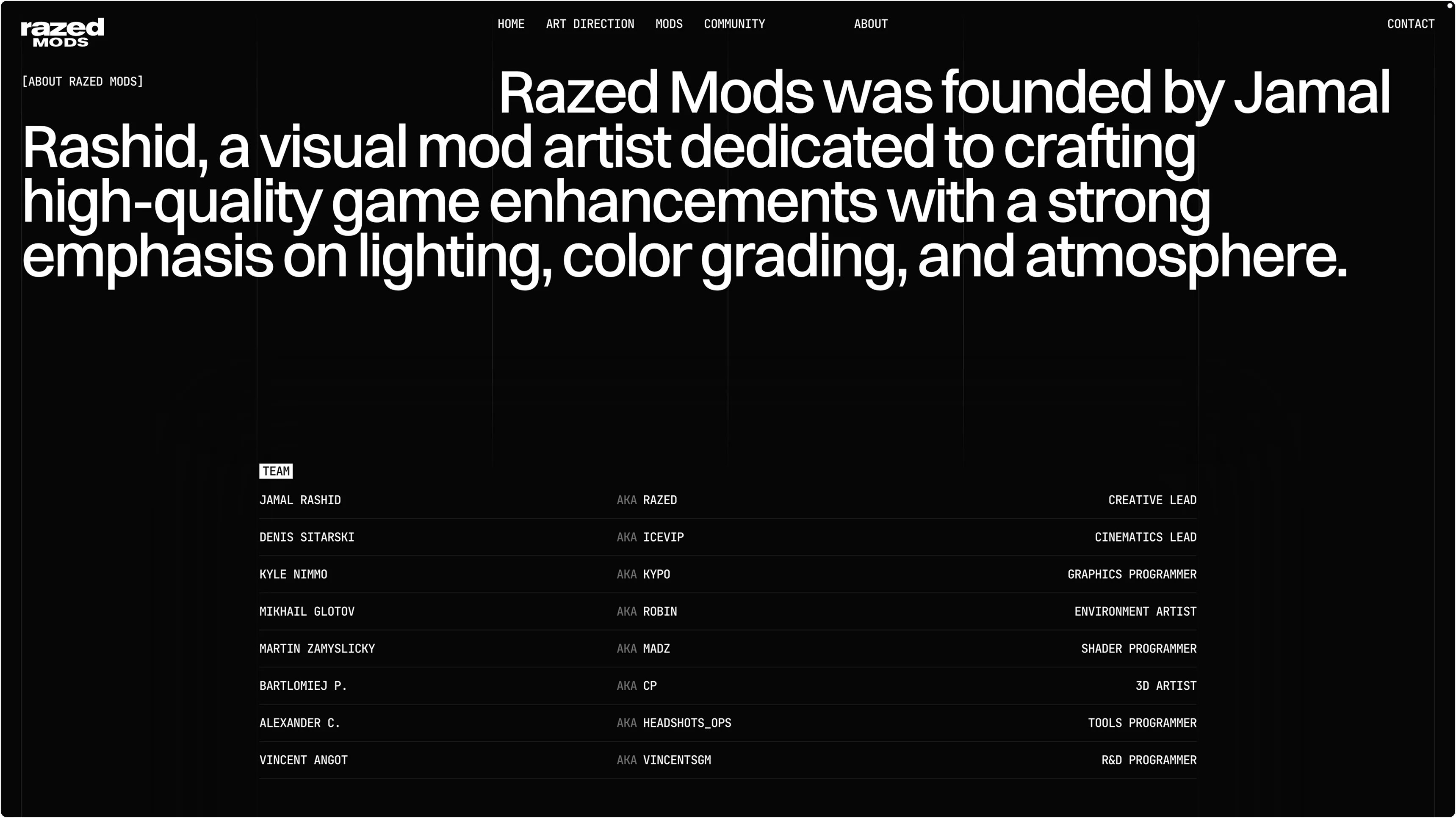 Razed Mods about