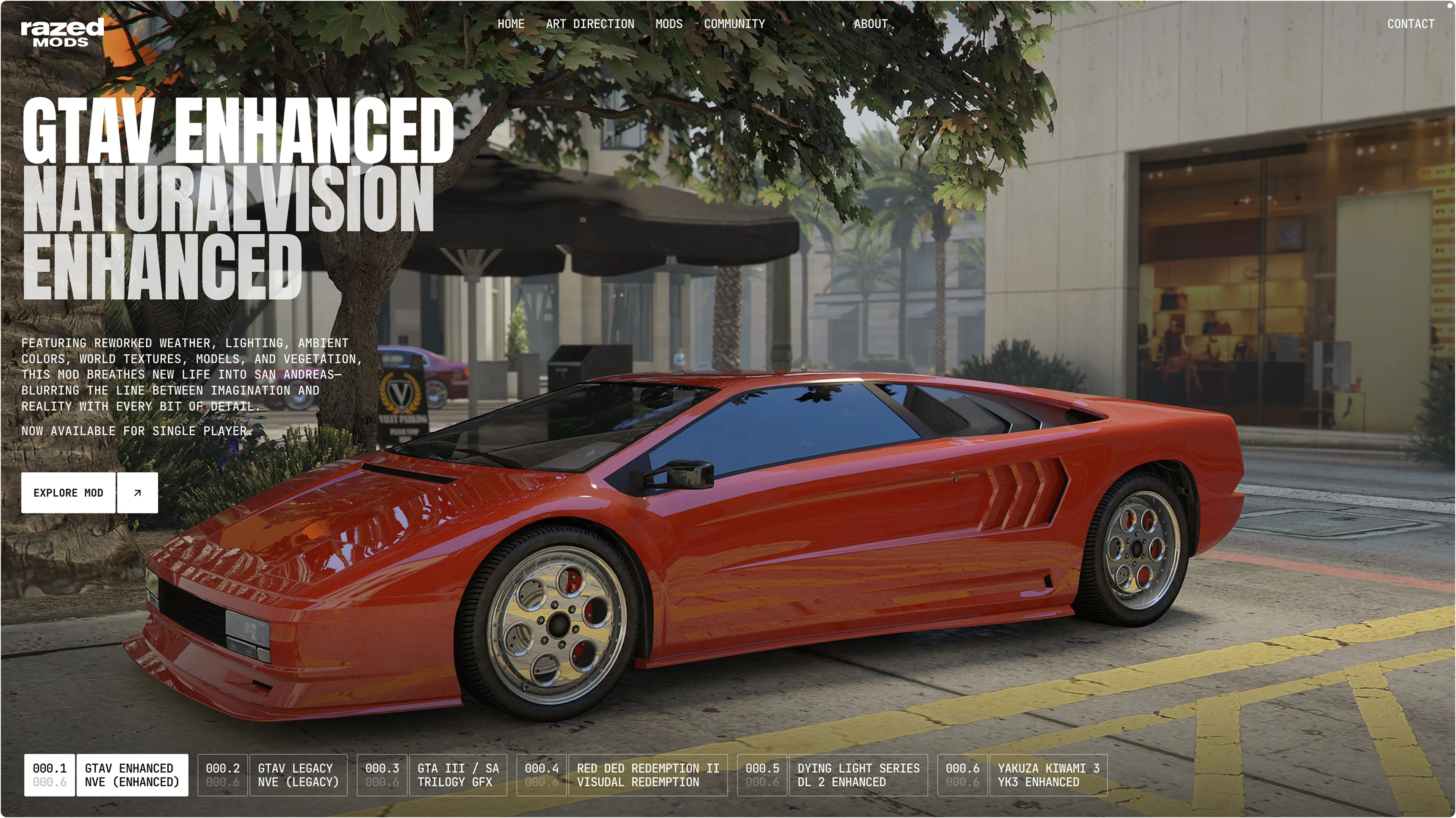 Razed Mods homepage