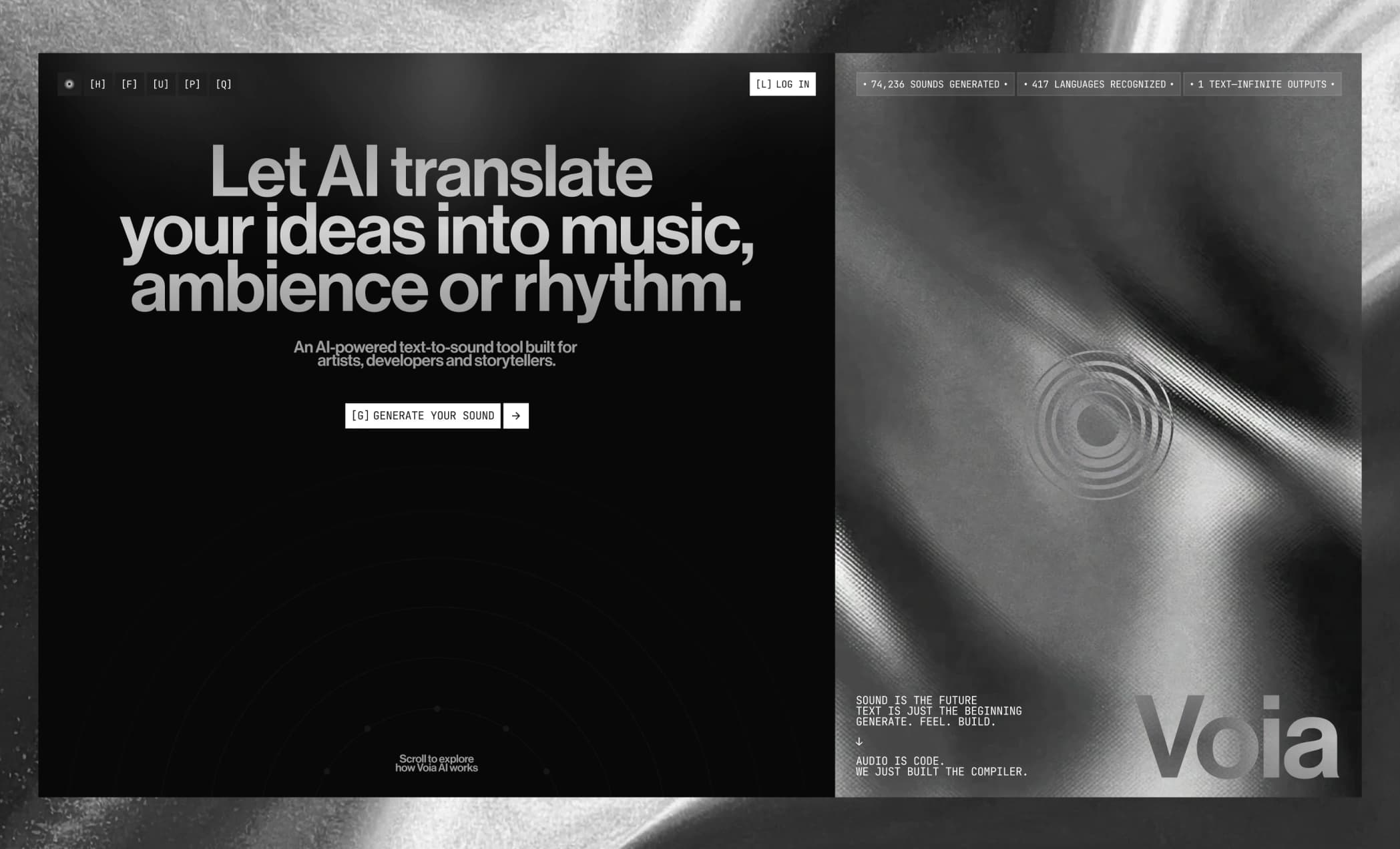 Voia. AI Text to Sound Generator. preview